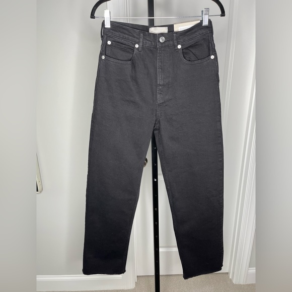 Everlane The Way High Waisted Jean Raw Hem Straight Wide Leg, NWT - Picture 8 of 15